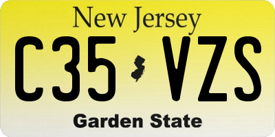NJ license plate C35VZS
