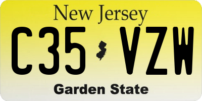 NJ license plate C35VZW