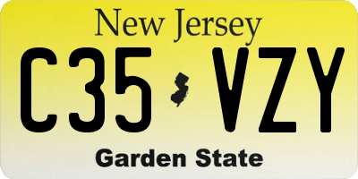 NJ license plate C35VZY