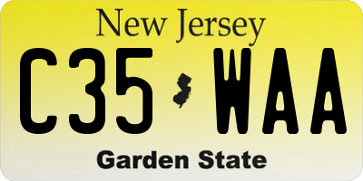 NJ license plate C35WAA