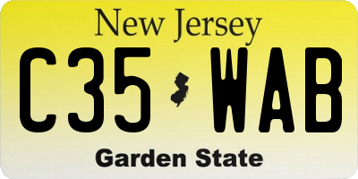 NJ license plate C35WAB