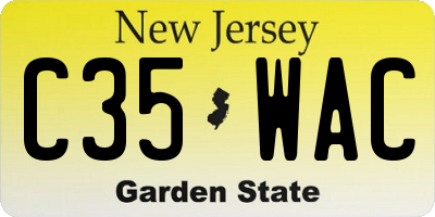 NJ license plate C35WAC