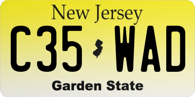 NJ license plate C35WAD