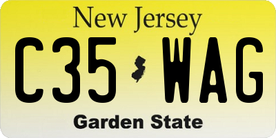 NJ license plate C35WAG