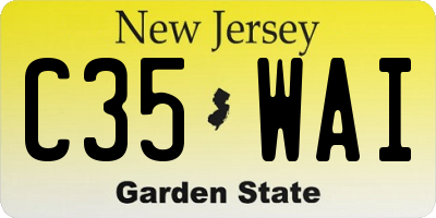 NJ license plate C35WAI