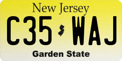 NJ license plate C35WAJ