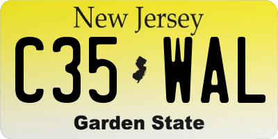 NJ license plate C35WAL