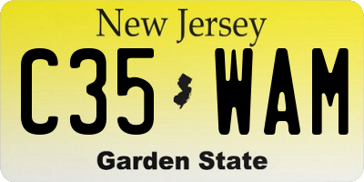 NJ license plate C35WAM