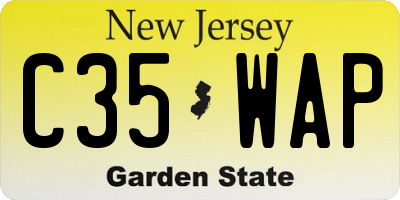 NJ license plate C35WAP