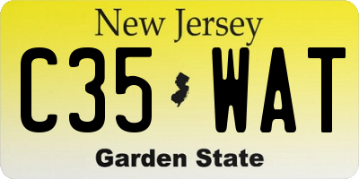 NJ license plate C35WAT