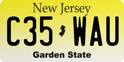 NJ license plate C35WAU
