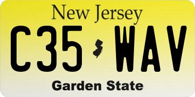 NJ license plate C35WAV