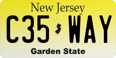 NJ license plate C35WAY