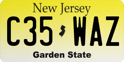 NJ license plate C35WAZ