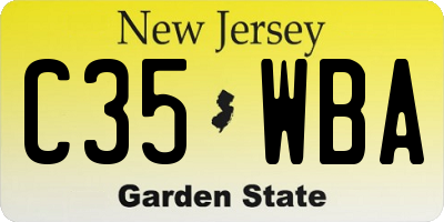 NJ license plate C35WBA