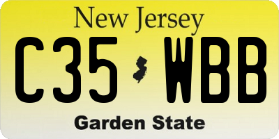 NJ license plate C35WBB
