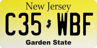 NJ license plate C35WBF