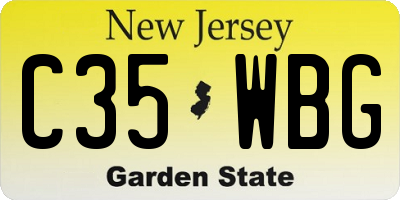 NJ license plate C35WBG