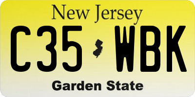 NJ license plate C35WBK