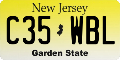 NJ license plate C35WBL