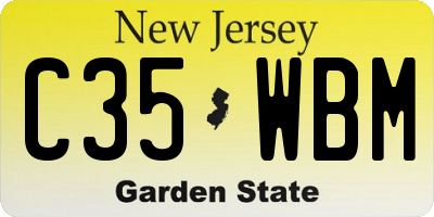 NJ license plate C35WBM