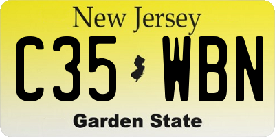 NJ license plate C35WBN