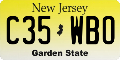 NJ license plate C35WBO