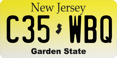NJ license plate C35WBQ
