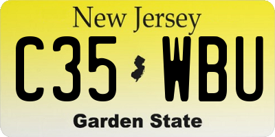 NJ license plate C35WBU