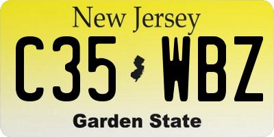 NJ license plate C35WBZ