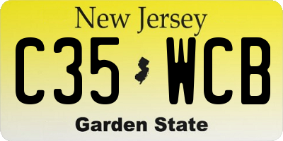 NJ license plate C35WCB