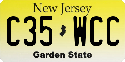 NJ license plate C35WCC