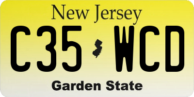 NJ license plate C35WCD