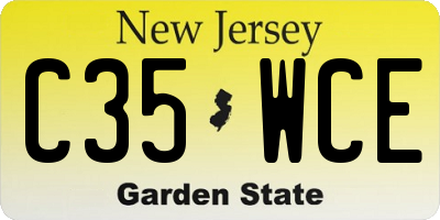 NJ license plate C35WCE
