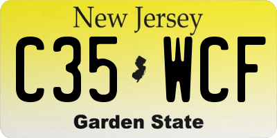 NJ license plate C35WCF