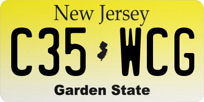 NJ license plate C35WCG