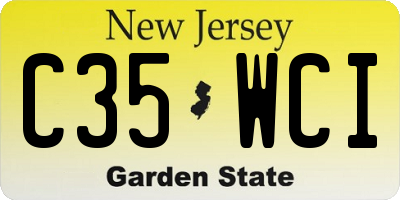 NJ license plate C35WCI