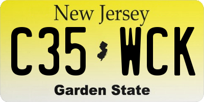NJ license plate C35WCK