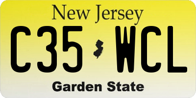 NJ license plate C35WCL