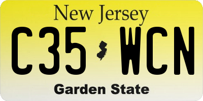 NJ license plate C35WCN