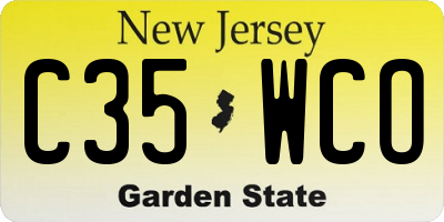 NJ license plate C35WCO