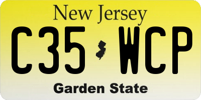 NJ license plate C35WCP