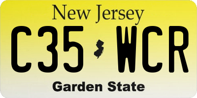 NJ license plate C35WCR