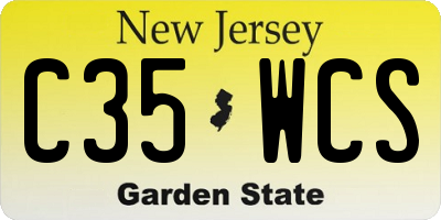NJ license plate C35WCS