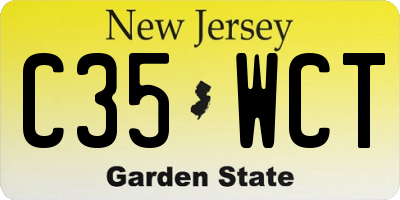 NJ license plate C35WCT