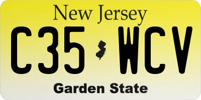 NJ license plate C35WCV