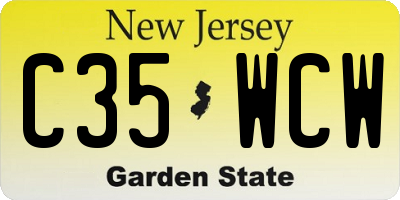 NJ license plate C35WCW