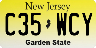NJ license plate C35WCY
