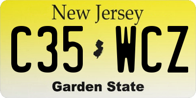 NJ license plate C35WCZ