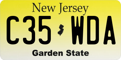 NJ license plate C35WDA